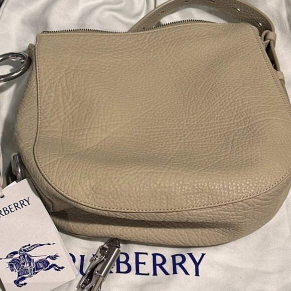 Burberry Equestrian Knight Leather Sling Bag Hunter and CANVAS DUST BAG NWT - Picture 9 of 14